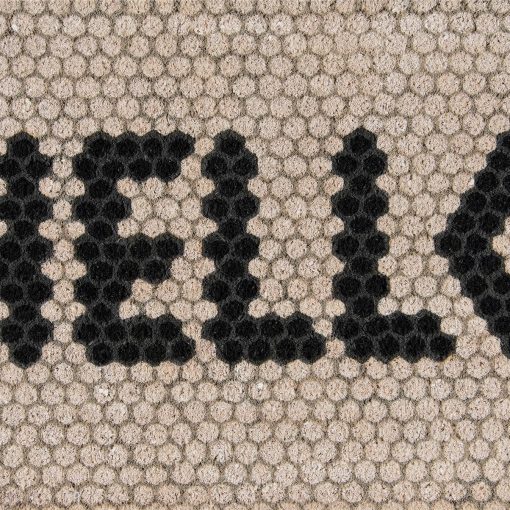 Aloha Hello Hex Tile Text Graphic Door Mat - Ivory - 1'6"x2'6"