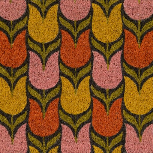Aloha Tulips Pattern Graphic Door Mat - Violet - 1'6"x2'6"